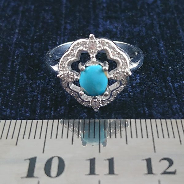 انگشتر نقره زنانه طرح پانیذ با نگین فیروزه نیشابوری - Image 3