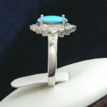 انگشتر نقره زنانه طرح سحر با نگین فیروزه نیشابوری - Image 3