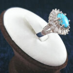 انگشتر نقره زنانه طرح درسا با نگین فیروزه نیشابوری - Image 3