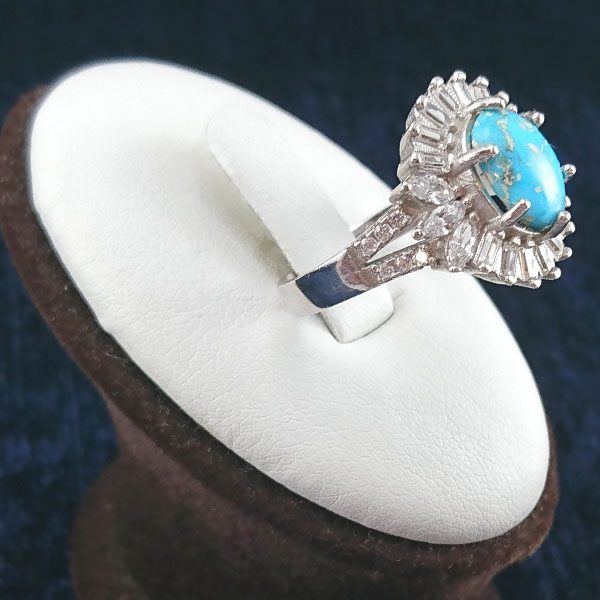 انگشتر نقره زنانه طرح درسا با نگین فیروزه نیشابوری - Image 3