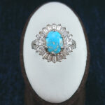 انگشتر نقره زنانه طرح درسا با نگین فیروزه نیشابوری - Image 4