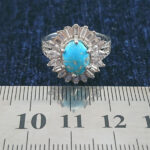 انگشتر نقره زنانه طرح درسا با نگین فیروزه نیشابوری - Image 2