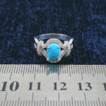 انگشتر نقره زنانه طرح شیدا با نگین فیروزه نیشابوری - Image 2