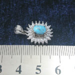 گردنبند نقره زنانه طرح سیمین با سنگ فیروزه نیشابوری - Image 2