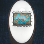 انگشتر نقره مردانه زنانه طرح آفاق با نگین فیروزه نیشابوری - Image 4