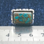 انگشتر نقره مردانه زنانه طرح آفاق با نگین فیروزه نیشابوری - Image 2