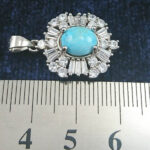 گردنبند نقره زنانه طرح حدیث با سنگ فیروزه نیشابوری - Image 2