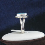 انگشتر نقره زنانه و مردانه طرح اشکی توکل با نگین فیروزه نیشابوری - Image 3