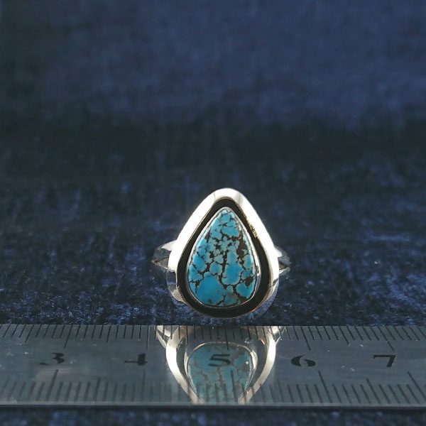 انگشتر نقره زنانه و مردانه طرح اشکی توکل با نگین فیروزه نیشابوری - Image 2