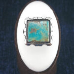 انگشتر نقره زنانه و مردانه طرح مربعی توحید با نگین فیروزه نیشابوری - Image 3