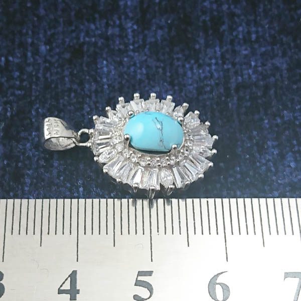 گردنبند نقره زنانه طرح آیناز با سنگ فیروزه نیشابوری - Image 3