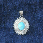 گردنبند نقره زنانه طرح آیناز با سنگ فیروزه نیشابوری - Image 2