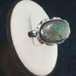 انگشتر نقره زنانه و مردانه طرح عرش با نگین فیروزه نیشابوری