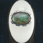 انگشتر نقره زنانه و مردانه طرح عرش با نگین فیروزه نیشابوری - Image 4