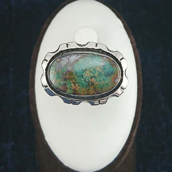 انگشتر نقره زنانه و مردانه طرح عرش با نگین فیروزه نیشابوری - Image 4