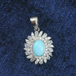 گردنبند نقره زنانه طرح اسرا با نگین فیروزه نیشابوری - Image 3