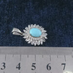 گردنبند نقره زنانه طرح اسرا با نگین فیروزه نیشابوری - Image 2