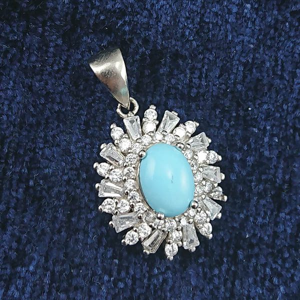 گردنبند فیروزه زنانه نقره ساده