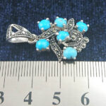 گردنبند نقره زنانه طرح نگین با سنگ فیروزه نیشابوری - Image 4