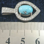 گردنبند نقره زنانه طرح اشکی مهدیس با سنگ فیروزه نیشابوری - Image 3