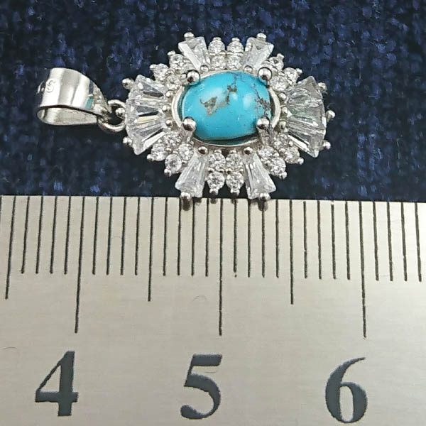 گردنبند نقره زنانه طرح آسیه با سنگ فیروزه نیشابوری - Image 3