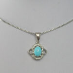 گردنبند نقره زنانه طرح فریده با سنگ فیروزه نیشابوری - Image 2