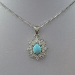 گردنبند نقره زنانه طرح سهیلا با سنگ فیروزه نیشابوری - Image 3