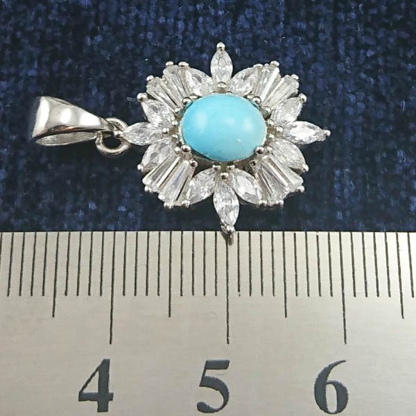 گردنبند نقره زنانه طرح سهیلا با سنگ فیروزه نیشابوری - Image 4