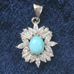 گردنبند نقره زنانه طرح سهیلا با سنگ فیروزه نیشابوری - Image 2