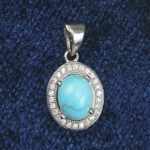 گردنبند نقره زنانه طرح فرزانه با سنگ فیروزه نیشابوری - Image 3