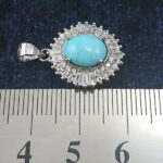 گردنبند نقره زنانه طرح حبیبه با سنگ فیروزه نیشابوری - Image 2