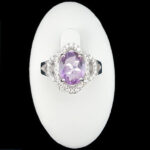 انگشتر نقره زنانه طرح گلوریا با نگین آمیتیست - Image 3