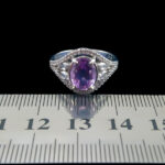 انگشتر آمیتیست الماس تراش نقره زنانه طرح رعنا - Image 2