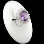 انگشتر نقره زنانه طرح سمانه با نگین آمیتیست