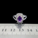 انگشتر نقره زنانه طرح پارمیدا با نگین آمیتیست - Image 2