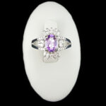 انگشتر نقره زنانه طرح پارمیدا با نگین آمیتیست - Image 3