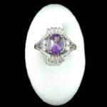 انگشتر نقره زنانه طرح سمیرا با سنگ آمیتیست - Image 3