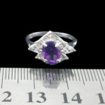 انگشتر آمیتیست الماس تراش نقره زنانه طرح محدثه - Image 3