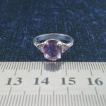 انگشتر نقره زنانه طرح باران با نگین آمیتیست - Image 3