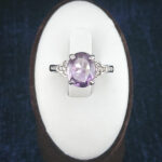 انگشتر نقره زنانه طرح باران با نگین آمیتیست - Image 2