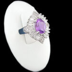 انگشتر نقره زنانه طرح ارغوان با نگین آمیتیست