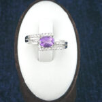 انگشتر نقره زنانه طرح ترلان با نگین آمیتیست - Image 2