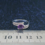 انگشتر نقره زنانه طرح ترلان با نگین آمیتیست - Image 3