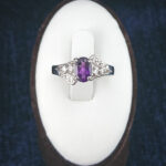 انگشتر نقره زنانه طرح لیلی با نگین آمیتیست - Image 2