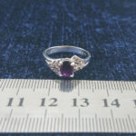 انگشتر نقره زنانه طرح لیلی با نگین آمیتیست - Image 3