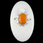 انگشتر نقره زنانه طرح بنیتا با نگین عقیق یمنی سرخ - Image 4