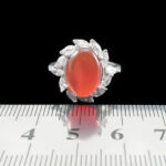 انگشتر نقره زنانه طرح بنیتا با نگین عقیق یمنی سرخ - Image 2