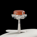 انگشتر نقره زنانه طرح بنیتا با نگین عقیق یمنی سرخ - Image 3