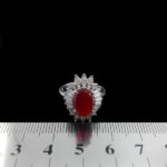 انگشتر نقره زنانه طرح غزال با نگین عقیق یمنی سرخ - Image 2