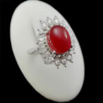 انگشتر نقره زنانه طرح غزال با نگین عقیق یمنی سرخ